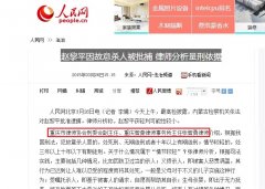 人民网：张智勇就赵黎平因故意杀人被批捕分析量刑依据