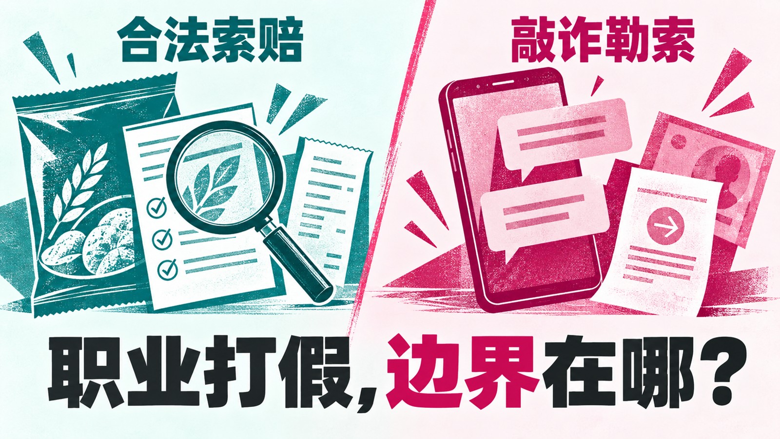 职业打假与敲诈勒索边界主题示意图